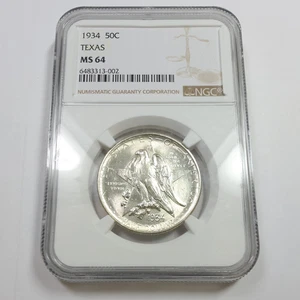 1934 P NGC MS64 - Silver Texas Commemorative Half Dollar 50c US Coin #56975A - Picture 1 of 4