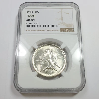 1934 P NGC MS64 - Silver Texas Commemorative Half Dollar 50c US Coin #56975A - Image 1 of 4