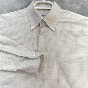Brioni Shirt Men's size Large 15.5 italy Dress plaid old money Premium Designer - Picture 1 of 14