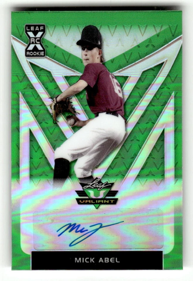 2020 Leaf Valiant Autograph Green BA-MA1 Mick Abel RC Rookie AUTO 36/99 Phillies - Image 1 of 2