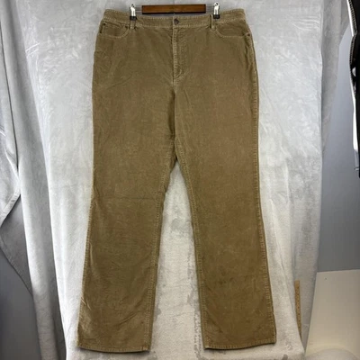 Eddie Bauer Pants Womens 20 Tall Brown Corduroy Stretch Straight Leg Vintage - Image 1 of 4