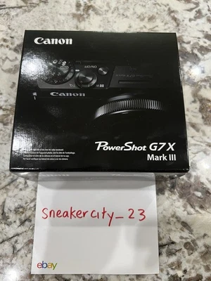🔥 Canon PowerShot G7 X Mark III Black 20.1MP Point Shoot 4K Digital Camera New - Image 1 of 3