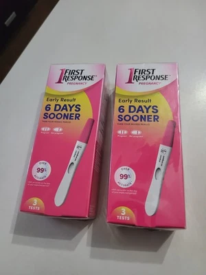 Lote de 2 pruebas de embarazo de primera respuesta paquete de 3, caducidad 26/05, plumín sellado Foto 1 de 4