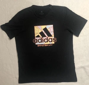 New Adidas Medium black Basketball Logo Men’s Tee S/S T-Shirt Cotton - Picture 1 of 10