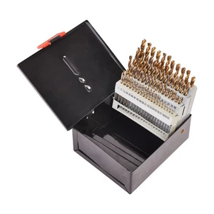 Set punte trapano 60 pz M2 HSS punte acciaio alta velocità numerate #1-60 custodia metallo - Foto 1 di 6