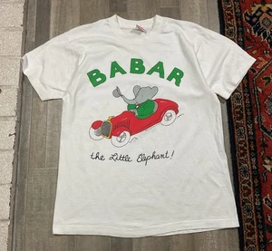 VTG Babar The Little Elephant T Shirt RARE HBO Cartoon Book USA Large  - Picture 1 of 11
