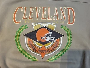 Sudadera de Colección Crable Sport Cleveland Browns NFL Cuello Redondo XL Bronceada Usada en Excelente Condición - Imagen 1 de 7
