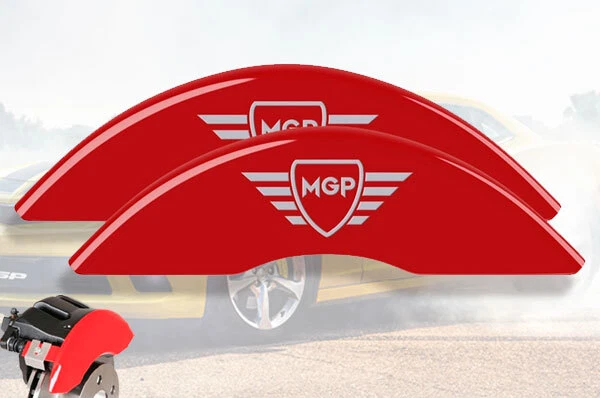 Juego de 2 cubiertas de pinza de disco de freno "MGP" delanteras rojas grabadas Scion iQ 2012-2015 Foto 1 de 4