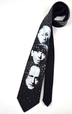 Corbata de Colección Ralph Marlin Años 90 Tres Chiflados Larry Moe Poli Rizado 56" x 3.1" 1992 Foto 1 de 4