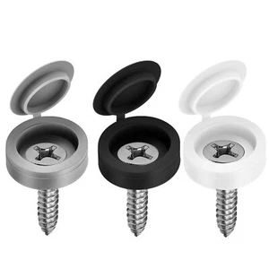 210 Pcs Plastic Hinged Screw Cover Caps Fold Screw Snap Covers Washer Flip Tops - Picture 1 of 4