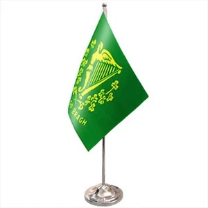 Ireland Erin Go Bragh Satin & Chrome Premium Table Flag - Picture 1 of 7