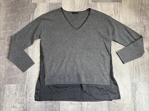 Josie Natori Gray Black Cashmere Women’s Sweater Sz L - Picture 1 of 13