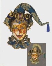 MASCHERA VENEZIANA TONIN CON BAVERO VENETIAN MASK MADE IN ITALY