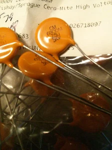 Qty 18- VISHAY-30GAD68-Cera-mite High Voltage Disc Capacitors 3000V 20% 0.0068uF - Picture 1 of 3