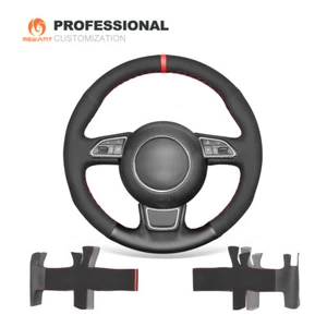 Suede Genuine Leather Car Steering Wheel Cover for Audi A3 A4 A5 A6 A7 S6 S7 S8 - Imagen 1 de 9