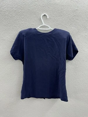 Blusa para mujer Valerie Stevens talla 8P azul seda manga corta abotonada espalda de colección Foto 1 de 4