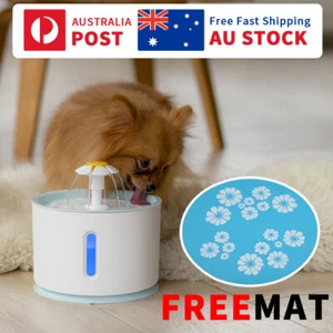 2.4L Triple Layer Filter Fountain Automatic Pet Cat Dog Water Feeding - Picture 1 of 16
