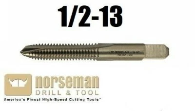 1/2-13 Spiral Point 3FL Plug Tap High Speed Steel BEST BRAND Norseman 60401