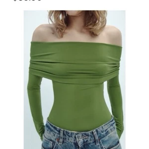 Zara Green Off The Shoulder Bodysuit. Sz S. NWT! - Picture 1 of 17