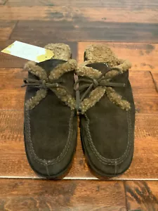 Stuart Weitzman Dark Brown Suede Fleece Lined Slip-On Wedge Mules, Size 6 - Picture 1 of 8