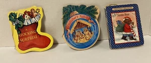 LOT (3) Vintage Mini Weihnachten Tafel Bücher Ornamente 1989 1991 - Bild 1 von 2