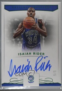 2017-18 Panini National Treasures Signatures Emerald /5 Isaiah Rider #S-IRD Auto