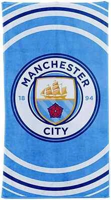 MANCHESTER CITY F.C Manchester City FC Beach Bath Gym Towel 100% Cotton Blue Club Crest Football