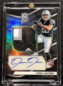 2019 PANINI SPECTRA JOSH JACOBS ROOKIE, #208, AUTO, JERSEY, SILVER, SERIAL #/99 - Picture 1 of 3