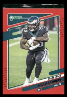2021 Donruss #109 Miles Sanders Press Proof Red Philadelphia Eagles - Image 1 of 2