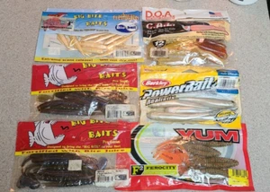 LOT - 6 Packs of Scented Freshwater Rubber Fishing Bait BERKLEY BIOBAIT BIG BITE - Picture 1 of 9