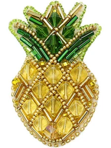 Crystal Art Beadwork Kit zum Erstellen von Broschen BP-230C Ananas - Bild 1 von 1