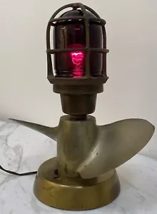 VTG Nautical Marine R&S Bulkhead Light Lamp Quicksilver Propeller Brass Base - Picture 1 of 12