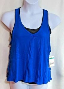 Everlast Women's 2-In-1 Floaty Blue/Charcoal Racerback Tank Top - Sizes S/M/L - Picture 1 of 4