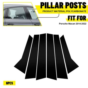 Black Car Window B Pillar Posts Trim Moulding Cover for Porsche Macan 2014~2022 - Picture 1 of 15