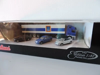 Schuco Limited Edition FS H0 1:87 - set 3 auto e 1 TIR in metallo epoca VI - Immagine 1 di 2