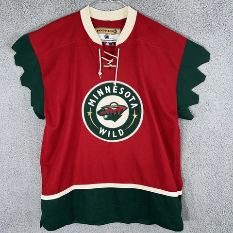 Minnesota Wild Jersey Size Large KOHO NHL Red Green Cover