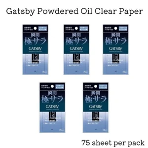 [Set of 5] GATSBY Oil Blotting Paper Powdered Type Oil Clear Sheet 75 Sheets Jpn - Picture 1 of 2