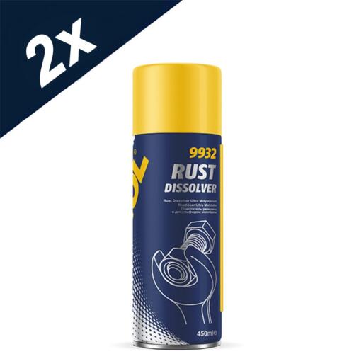 2x 450ml Mannol Rust Dissolver Rust Remover Spray Inhibitor Derusting Spray