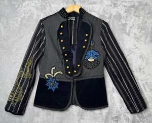 Basil & Maude Jacket Womens Medium Mixed Media Embroidered Art to Wear Steampunk - Picture 1 of 13