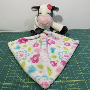 Little Miracles Cow Lovey Security Blanket Plush Flowers White Gray Costco - Picture 1 of 6