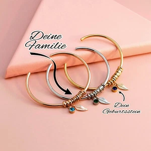 Personalisierbarer Damen-Armreif "Family Charms" mit Gravur | Lebensfreuden - Bild 1 von 12
