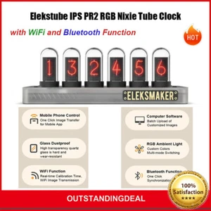 Eleksmaker Elekstube IPS PR2 RGB Nixie Tube Clock with WiFi Bluetooth Function- - Picture 1 of 4