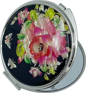 Espejo portátil compacto de bolsillo madre perla maquillaje - rosa - Imagen 1 de 4