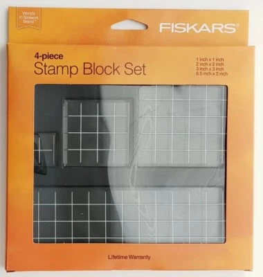 Fiskars 01-000068J Clear Stamp Block Set, 4 Piece - Image 1 of 4