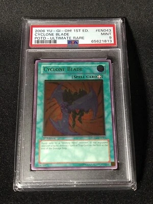 Yu-Gi-Oh! Cyclone Blade POTD-EN043 1st Edition Ultimate Rare PSA 9 MINT - Image 1 of 2