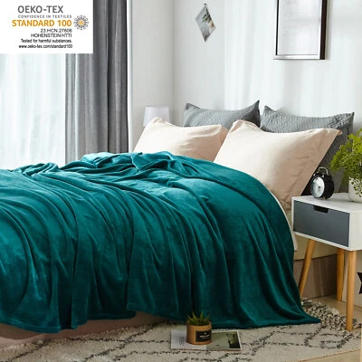 JML Super Soft Flannel Fleece Blankets Lightweight Bed Blanket Throw Queen King Size