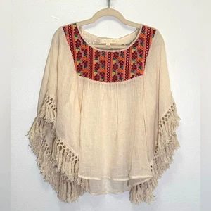 Love Stitch - Blusa Boho Bordada Punto de Cruz con Borlas - Para Mujer Talla M - Imagen 1 de 9