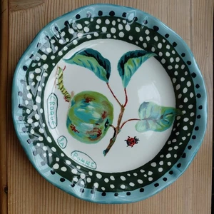 Nathalie Lete Anthropologie Pomme Apple Plate 25CMS DIAMETER - Picture 1 of 7