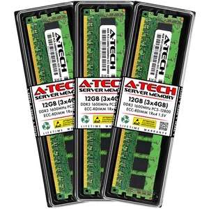 12GB 3x 4GB PC3-12800R RDIMM Dell PowerEdge C8220X R420xr R720xd R920 Memory RAM - Picture 1 of 5