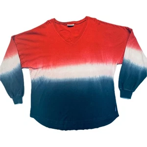 Alisal Ranch Langarmshirt V-Ausschnitt Langarmshirt Damen Gr. L rot weiß blau - Bild 1 von 5